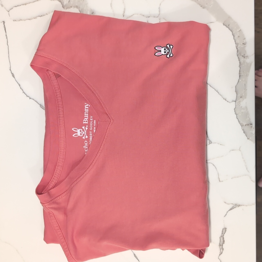 Psycho Bunny Pink V-Neck Tee